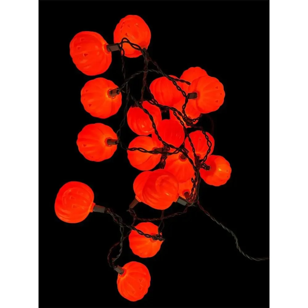 VTG EUC‎ 20 Electric Halloween Jack-o-lantern Blow Mold String Lights • Tested
